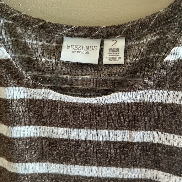 Chicos Weekends Striped Top | 2 - Picture 2 of 4